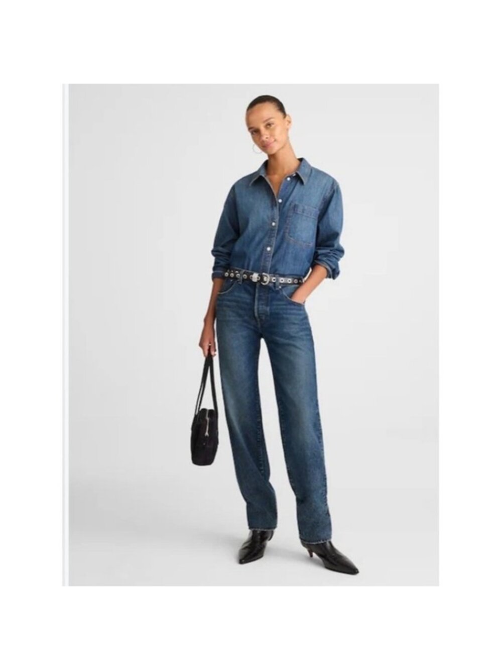 Madewell The Dean Easy Straight Jean size 23 Dark Blue Straight-Leg Jeans NEW